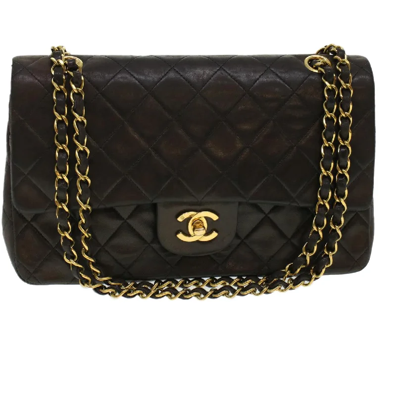 Chanel Vintage Inspired Handbag for Retro LoversCHANEL Matelasse Turn Lock Chain Shoulder Bag Lamb Skin Black CC  am4540