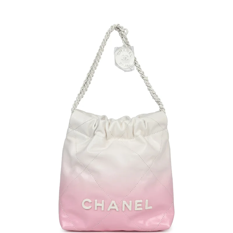 Chanel Black Handbag for Business MeetingsChanel Mini 22 Pink and White Ombre Calfskin Light Gold Hardware