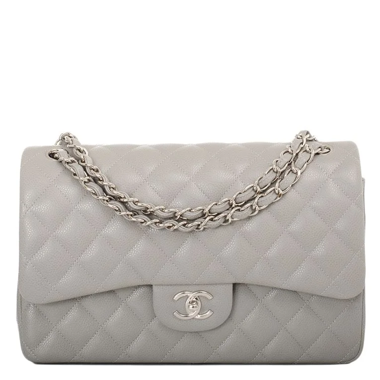 Chanel Chain Strap Handbag for Everyday UseChanel Mini Flap Bag Light Grey Lambskin Silver Hardware