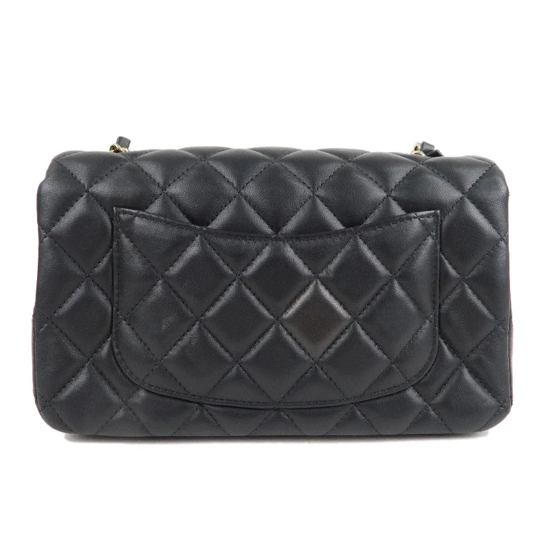 Chanel Designer Handbag with Unique DesignCHANEL Mini Matelasse Lamb Skin Chain Shoulder Bag Black A69900