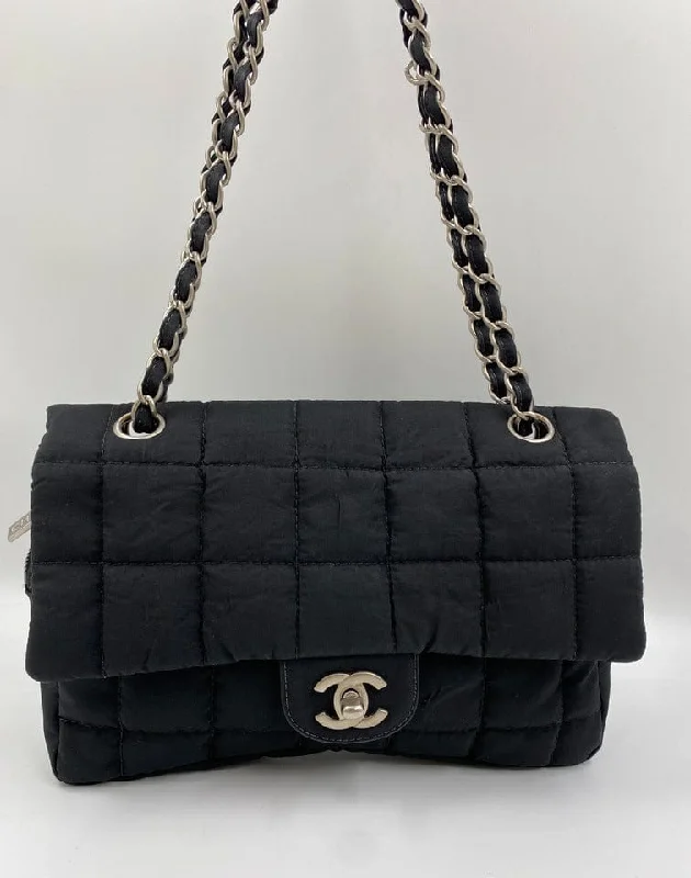 Chanel Limited Edition Handbag for CollectorsChanel Black Nylon Chocolate Bar Flap Bag