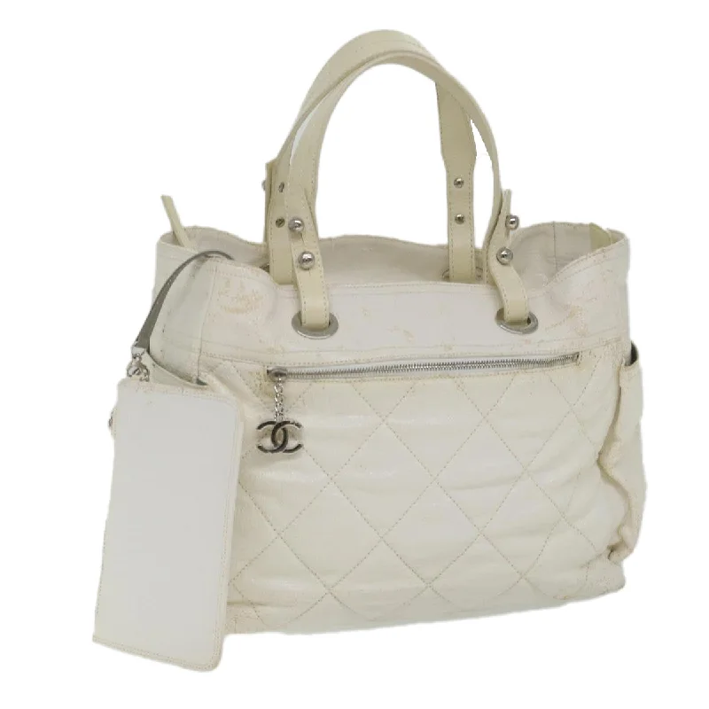 Chanel Small Crossbody Bag for TravelCHANEL Paris Biarritz Tote Bag Coated Canvas White CC  bs9935