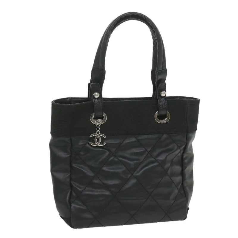 Chanel New Arrival Handbag with Gold HardwareCHANEL Paris Biarritz Tote PM Tote Bag Coated Canvas Black CC  ar10719