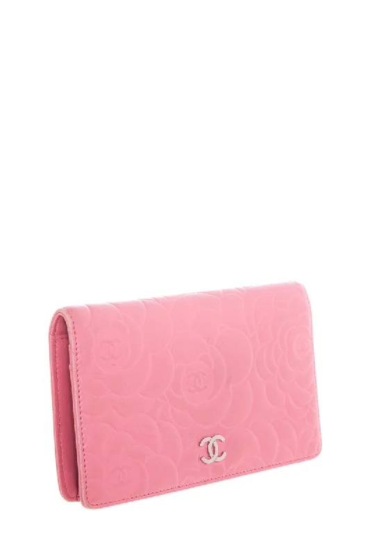 Chanel Black Handbag for Business MeetingsChanel Pink Leather Camellia Embossed Long Wallet