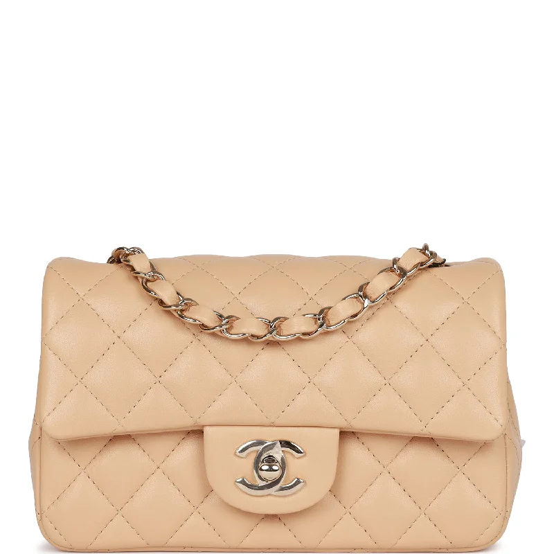 Chanel Limited Edition Handbag for CollectorsChanel Mini Rectangular Flap Bag Beige Lambskin Light Gold Hardware