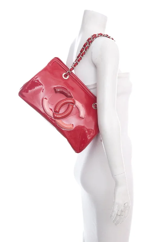 Chanel Luxury Handbag for High - End EventsChanel Red & Pink Lipstick Patent Leather Handbag