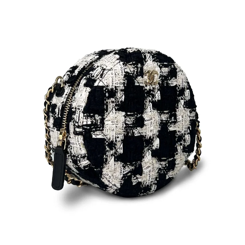 Chanel Designer Handbag with Unique DesignChanel round as earth tweed crossbody bag