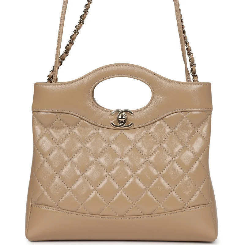 Chanel New Arrival Handbag with Gold HardwareChanel Small 31 Shopper Dark Beige Lambskin Light Gold Hardware