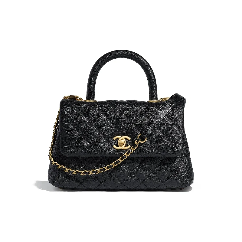 Chanel Handbag with Adjustable Strap for ComfortChanel Small Flap Bag With Top Handle Black