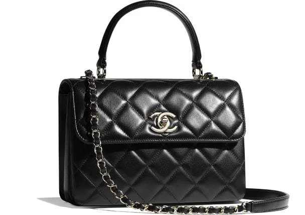 Chanel Classic Flap Bag for Evening PartyChanel Small Flap Bag With Top Handle Black-Ruthenium