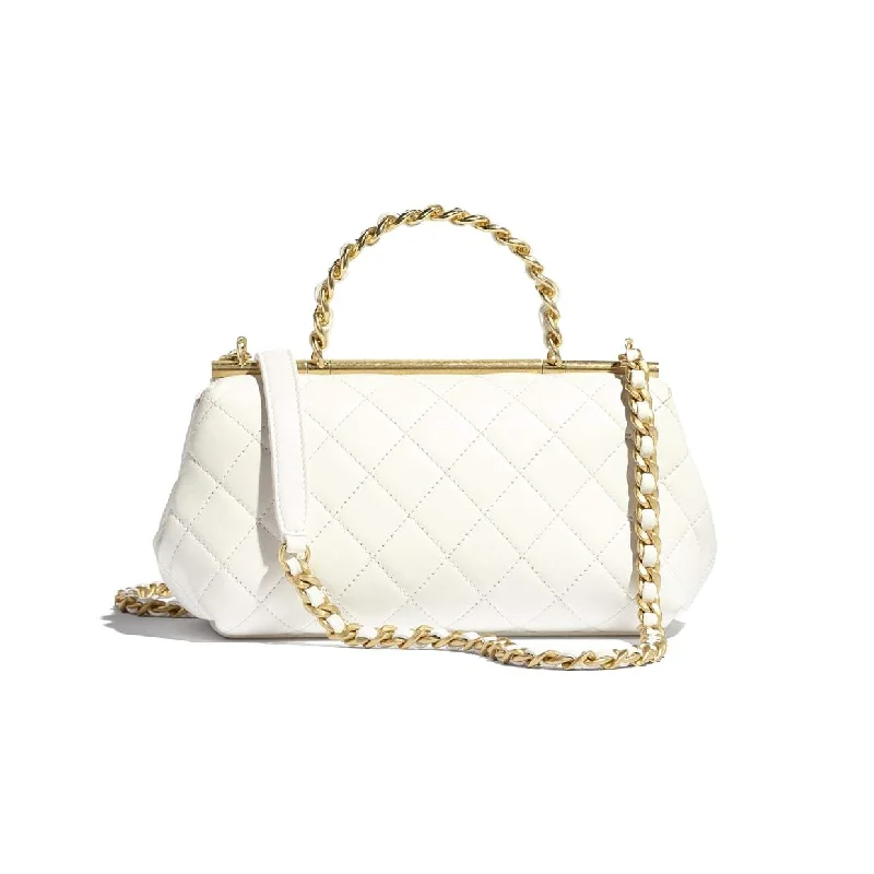 Chanel Handbag with Adjustable Strap for ComfortChanel Small Flap Bag With Top Handle White