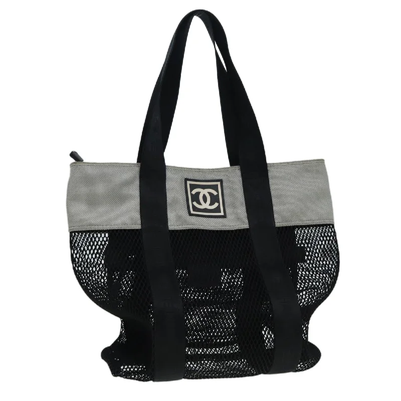 Chanel Colorful Handbag for Spring OutfitsCHANEL Sports Tote Bag Nylon Black Gray CC  yk14152