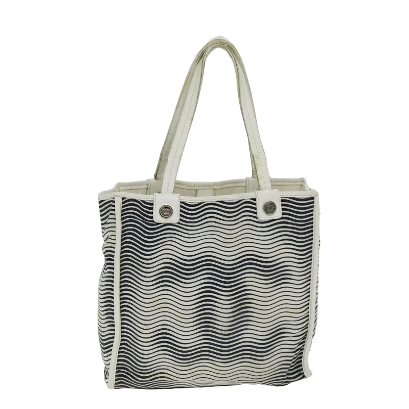 Chanel Designer Handbag with Unique DesignCHANEL Tote Bag Canvas White CC  bs15848