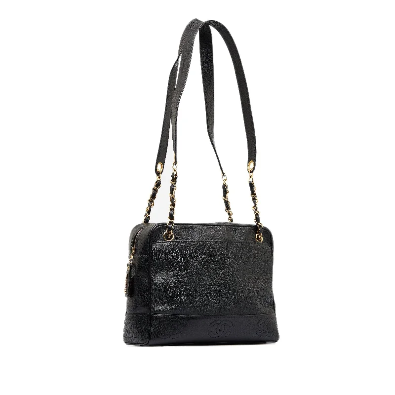 Chanel Vintage Inspired Handbag for Retro LoversChanel Triple CC Chain Tote Black Caviar Gold