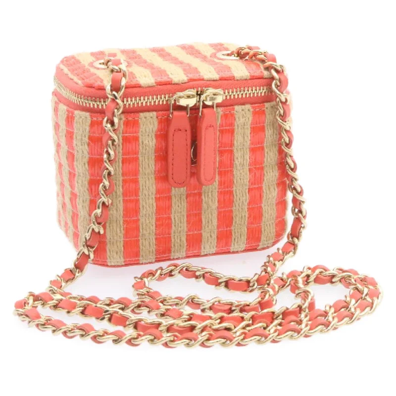 Chanel Limited Edition Handbag for CollectorsCHANEL Vanity Chain Shoulder Pouch Hemp Pink CC  knn023