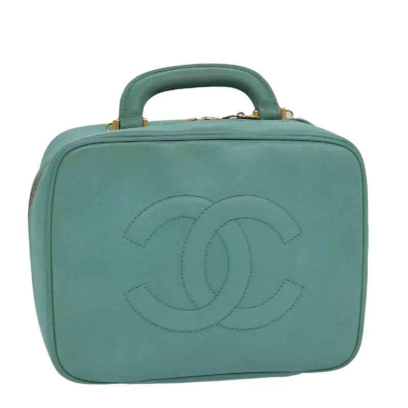 Chanel Handbag with Adjustable Strap for ComfortCHANEL Vanity COCO Mark Hand Bag Caviar Skin Emerald Green CC  yk13974A