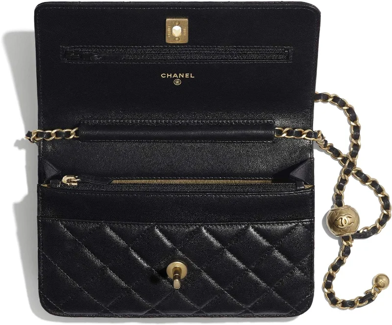 Chanel Black Handbag for Business MeetingsChanel Wallet On Chain – WOC Quilted Lambskin Black Gold-Toned