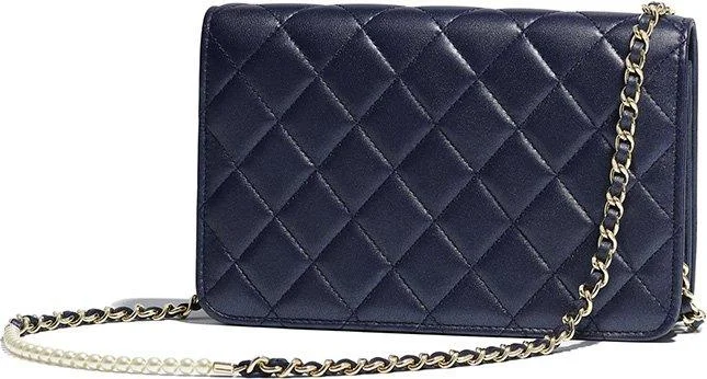 Chanel Luxury Handbag for High - End EventsChanel Wallet On Chain – WOC Quilted Lambskin Dark Blue Silver-Toned