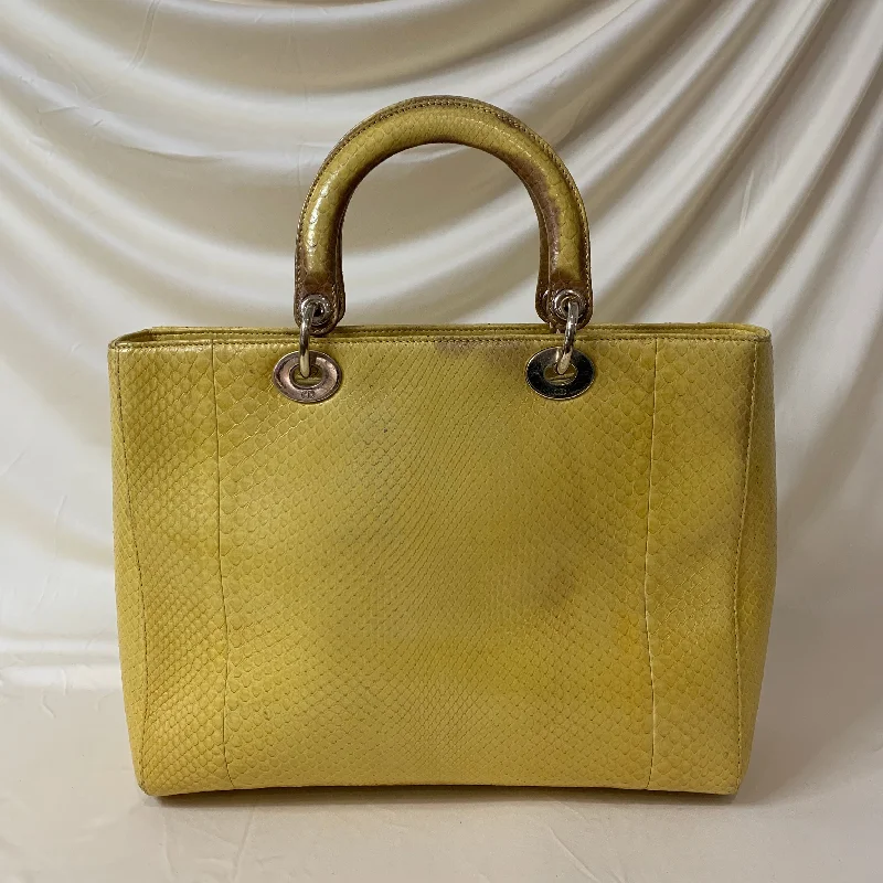 Fashion - forward Christian Dior tote bags for the modern womanDior Lady Bag Yellow Python Skin Leather Sku# 44452