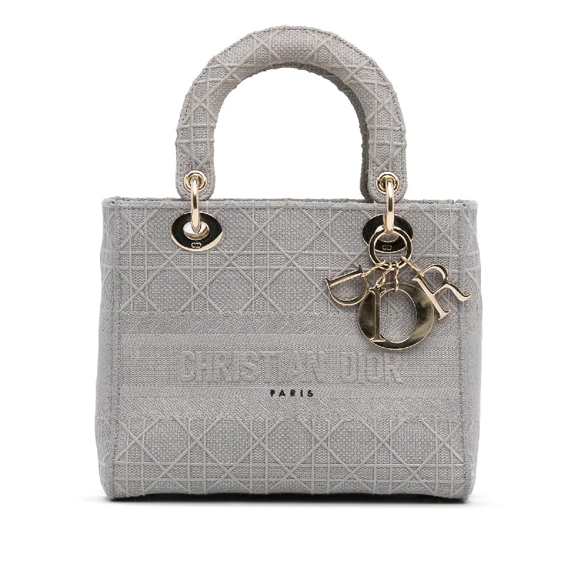 Christian Dior handbags with a removable shoulder strap for versatilityDior Lady D-Lite Medium Grey