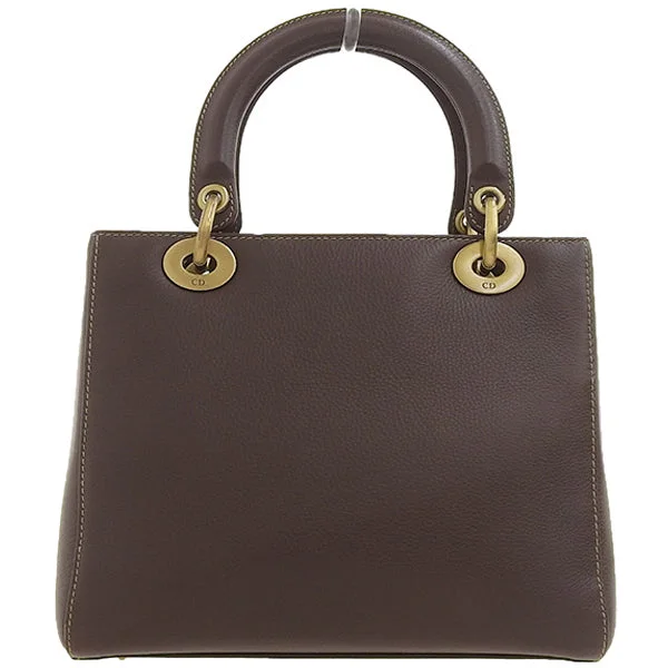 Christian Dior tote bags with a printed Dior logo on the frontDIOR Lady  Top Handle Bag Brown