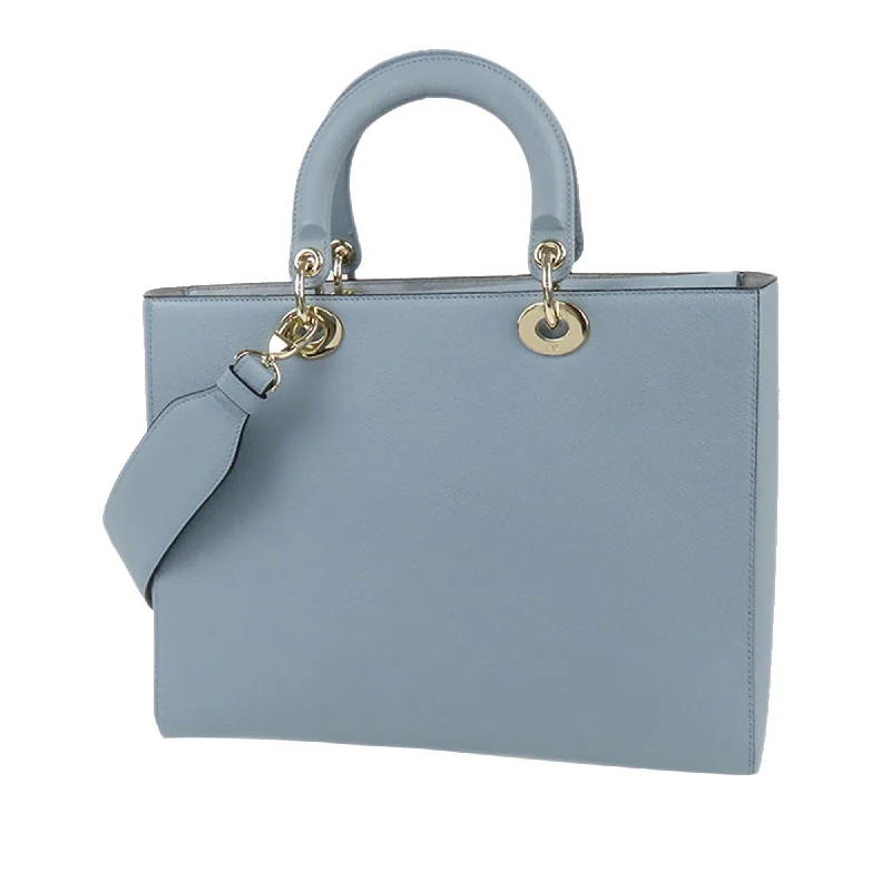 Christian Dior bags with a side - pocket for holding a water bottleDior Lady Dior Diorissimo Large Blue