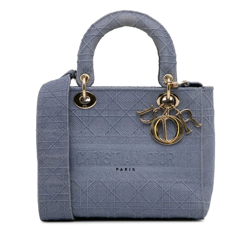 Christian Dior handbags with a detachable mirror for on - the - go touch - upsDior Lady D-Lite Medium Blue