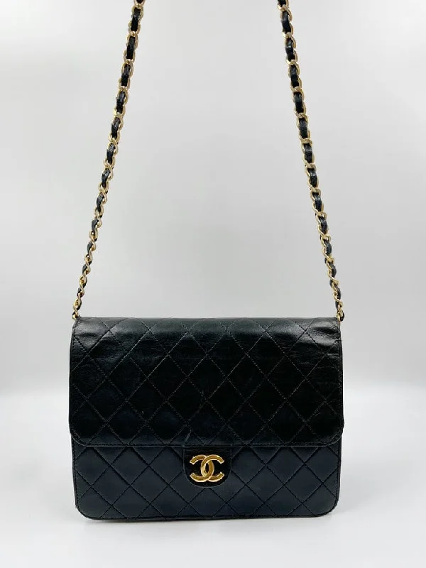 Chanel Handbag with Adjustable Strap for ComfortVintage Black Chanel Flap Bag