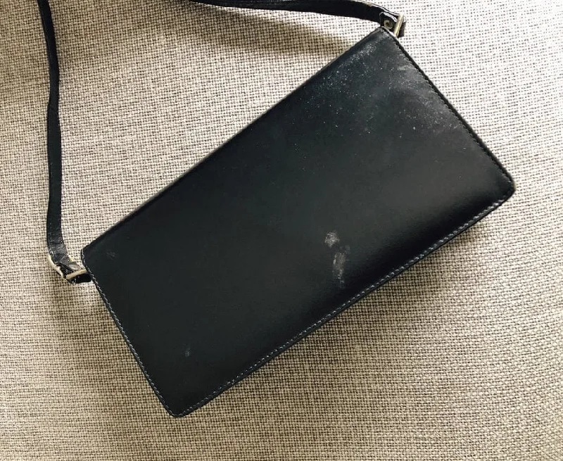 Christian Dior handbags with a detachable mirror for on - the - go touch - upsVintage Christian Dior Black Bag