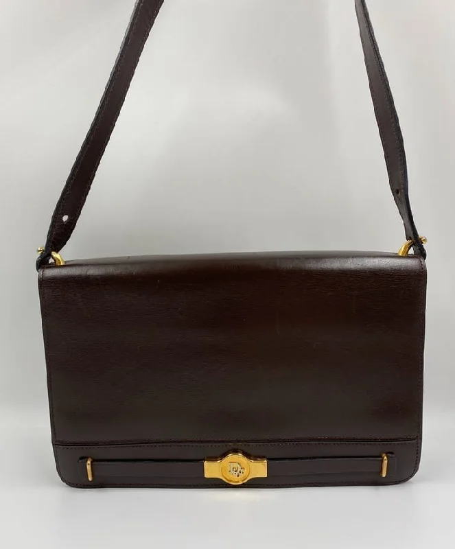 Christian Dior bags with a side - pocket for holding a water bottleVintage Christian Dior Brown Bag