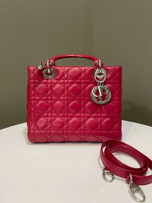 Christian Dior backpacks with a sleek, minimalist silhouetteDior Classic Lady Dior Red Lambskin